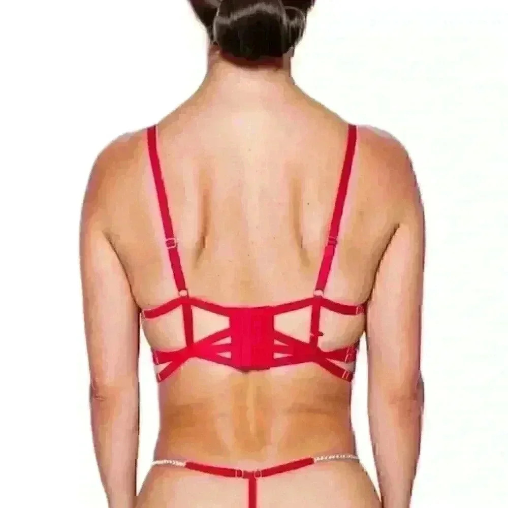 Soft Cup Rhinestone Lace Bra, Eclipse - Picture 4 of 4